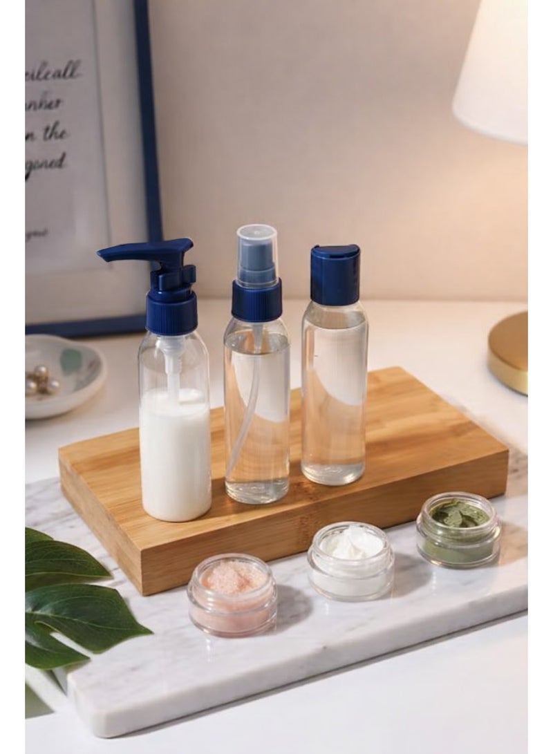 زوبا مجموعة زجاجات فارغة محمولة بحجم مناسب للسفر من 6قطع ازرق/رمادي - Image 2